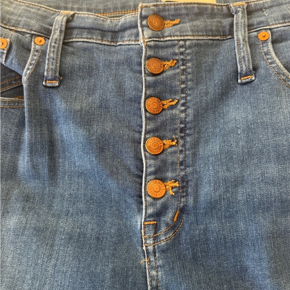 Madewell Cali Demi Boot Cut Jeans Size 33 High Rise Buttonfly Cropped Jeans - Picture 7 of 12